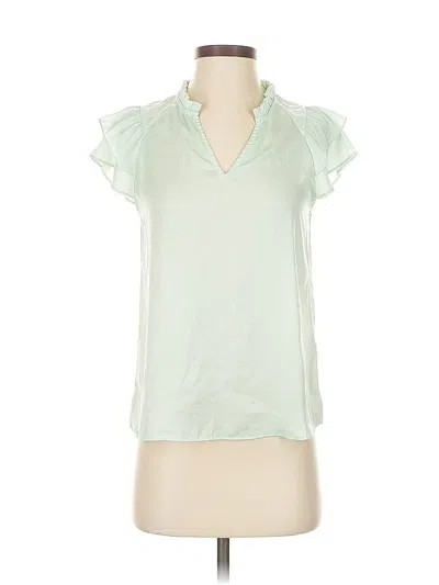Pre-owned Banana Republic Factory Store Short Sleeve Blouse In Green