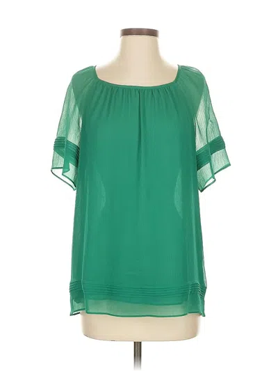Pre-owned Banana Republic Factory Store Short Sleeve Blouse In Green