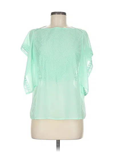 Pre-owned Banana Republic Factory Store Short Sleeve Blouse In Green