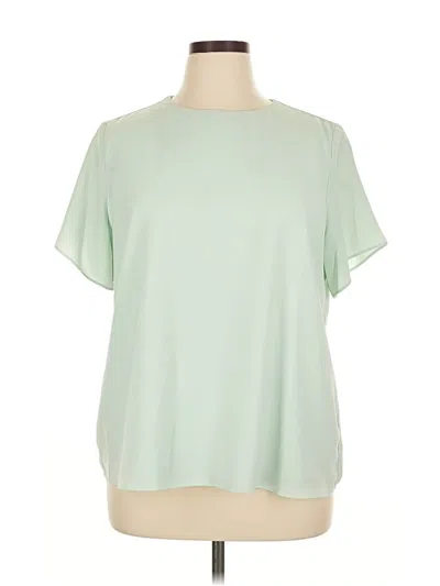 Pre-owned Banana Republic Factory Store Short Sleeve Blouse In Green