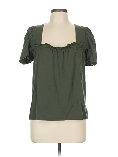 Pre-owned Banana Republic Factory Store Short Sleeve Blouse In Green