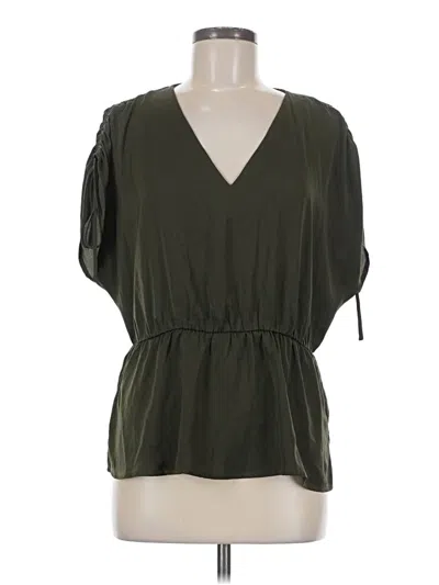 Pre-owned Banana Republic Factory Store Short Sleeve Blouse In Green