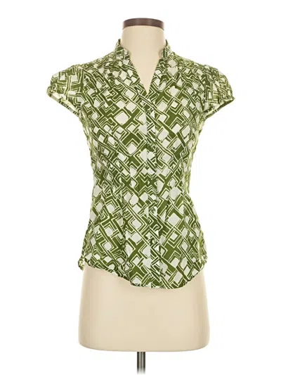 Pre-owned Banana Republic Factory Store Short Sleeve Blouse In Green