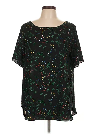 Pre-owned Banana Republic Factory Store Short Sleeve Blouse In Green