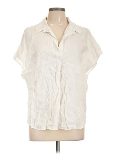 Pre-owned Banana Republic Factory Store Short Sleeve Blouse In Ivory