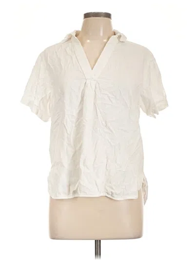 Pre-owned Banana Republic Factory Store Short Sleeve Blouse In Ivory
