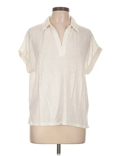 Pre-owned Banana Republic Factory Store Short Sleeve Blouse In Ivory
