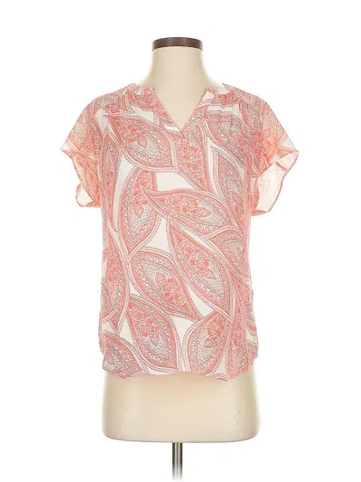 Pre-owned Banana Republic Factory Store Short Sleeve Blouse In Orange