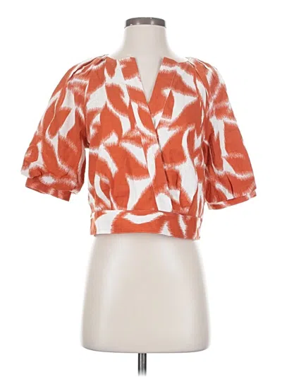 Pre-owned Banana Republic Factory Store Short Sleeve Blouse In Orange
