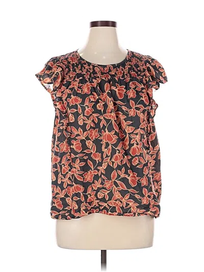 Pre-owned Banana Republic Factory Store Short Sleeve Blouse In Orange