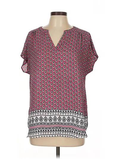 Pre-owned Banana Republic Factory Store Short Sleeve Blouse In Pink
