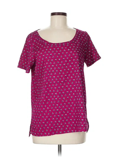 Pre-owned Banana Republic Factory Store Short Sleeve Blouse In Purple