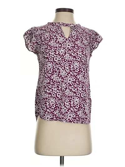 Pre-owned Banana Republic Factory Store Short Sleeve Blouse In Purple