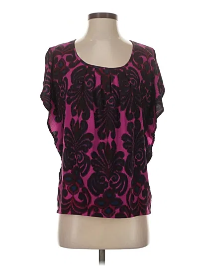 Pre-owned Banana Republic Factory Store Short Sleeve Blouse In Purple