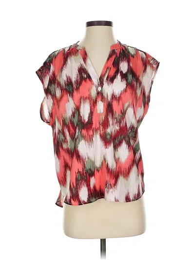 Pre-owned Banana Republic Factory Store Short Sleeve Blouse In Red