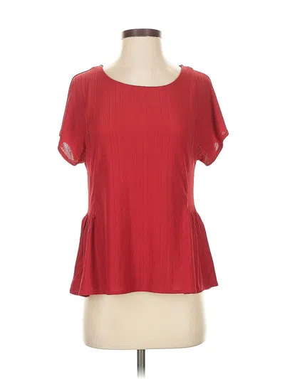 Pre-owned Banana Republic Factory Store Short Sleeve Blouse In Red