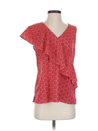 Pre-owned Banana Republic Factory Store Short Sleeve Blouse In Red