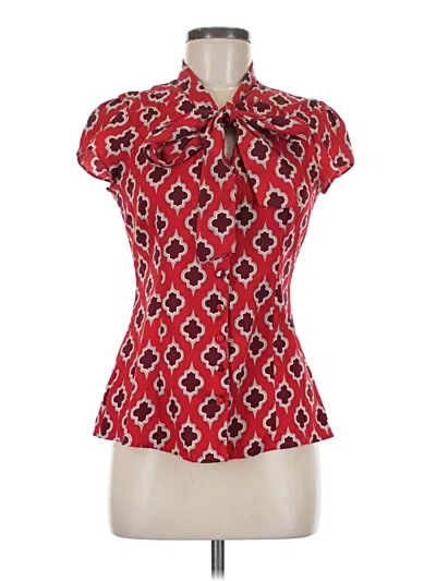 Pre-owned Banana Republic Factory Store Short Sleeve Blouse In Red