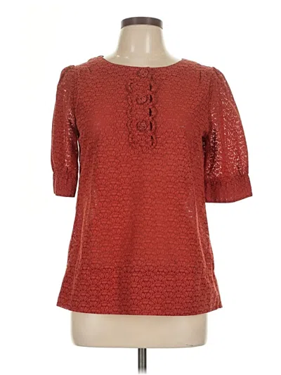 Pre-owned Banana Republic Factory Store Short Sleeve Blouse In Red