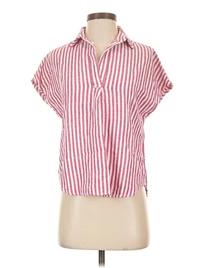 Pre-owned Banana Republic Factory Store Short Sleeve Blouse In Red
