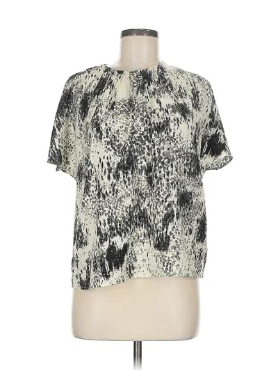 Pre-owned Banana Republic Factory Store Short Sleeve Blouse In Silver