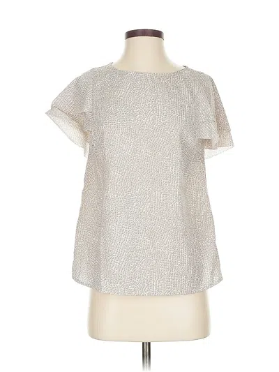 Pre-owned Banana Republic Factory Store Short Sleeve Blouse In Silver