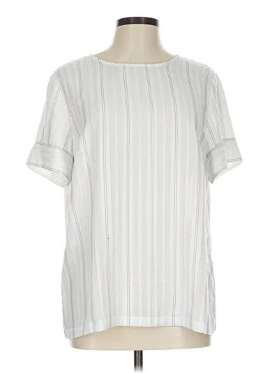 Pre-owned Banana Republic Factory Store Short Sleeve Blouse In Silver