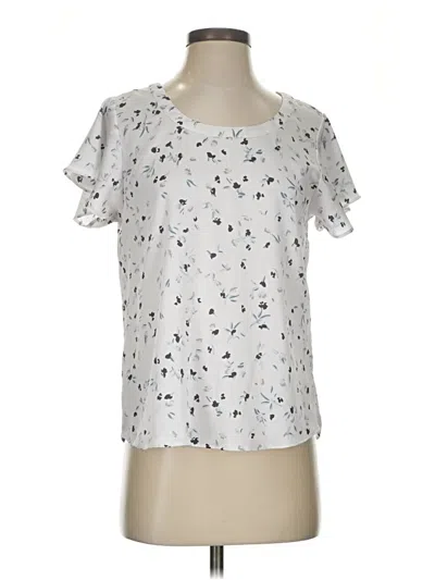 Pre-owned Banana Republic Factory Store Short Sleeve Blouse In Silver