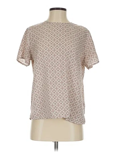 Pre-owned Banana Republic Factory Store Short Sleeve Blouse In Tan