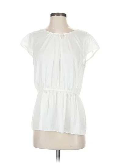 Pre-owned Banana Republic Factory Store Short Sleeve Blouse In White