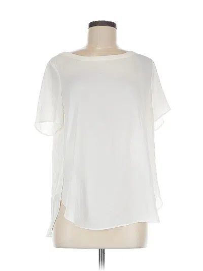 Pre-owned Banana Republic Factory Store Short Sleeve Blouse In White