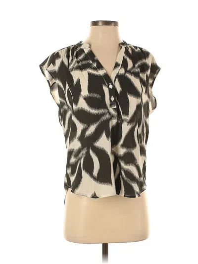 Pre-owned Banana Republic Factory Store Short Sleeve Blouse In White