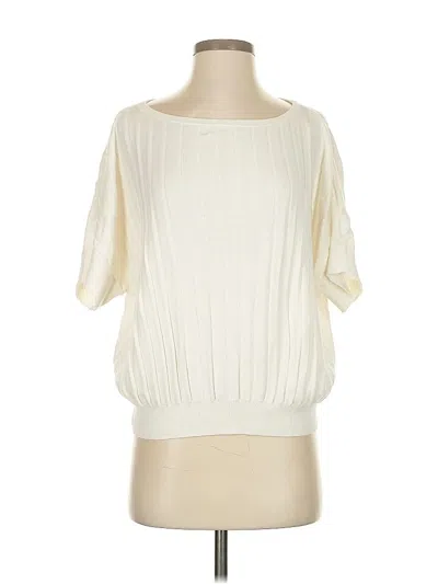 Pre-owned Banana Republic Factory Store Short Sleeve Blouse In White