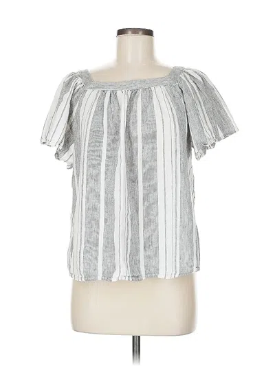 Pre-owned Banana Republic Factory Store Short Sleeve Blouse In White