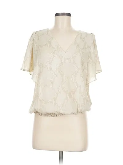 Pre-owned Banana Republic Factory Store Short Sleeve Blouse In White