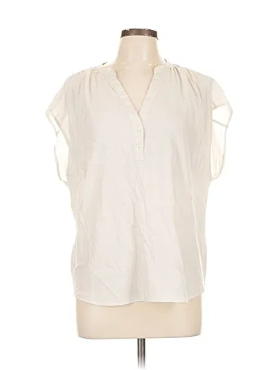 Pre-owned Banana Republic Factory Store Short Sleeve Blouse In White