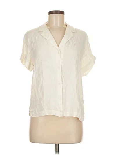 Pre-owned Banana Republic Factory Store Short Sleeve Blouse In White