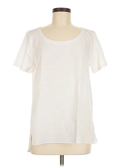 Pre-owned Banana Republic Factory Store Short Sleeve Blouse In White