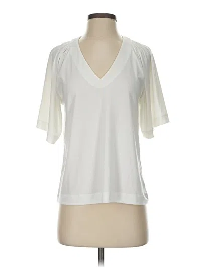 Pre-owned Banana Republic Factory Store Short Sleeve Blouse In White
