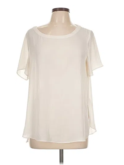 Pre-owned Banana Republic Factory Store Short Sleeve Blouse In White