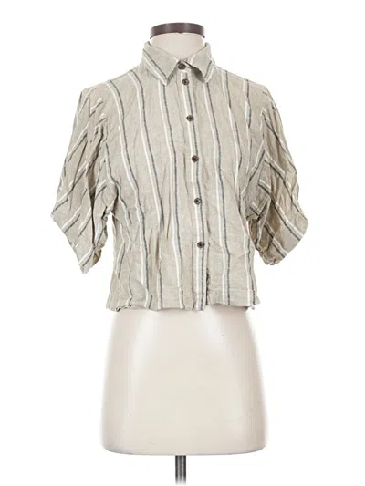 Pre-owned Banana Republic Factory Store Short Sleeve Blouse In White