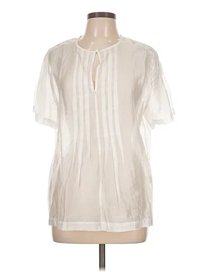 Pre-owned Banana Republic Factory Store Short Sleeve Blouse In White