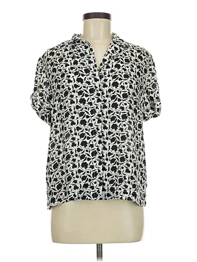 Pre-owned Banana Republic Factory Store Short Sleeve Blouse In White