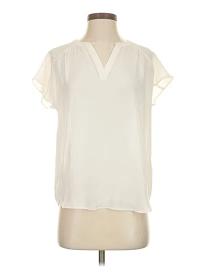 Pre-owned Banana Republic Factory Store Short Sleeve Blouse In White