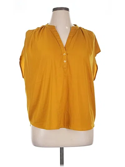 Pre-owned Banana Republic Factory Store Short Sleeve Blouse In Yellow