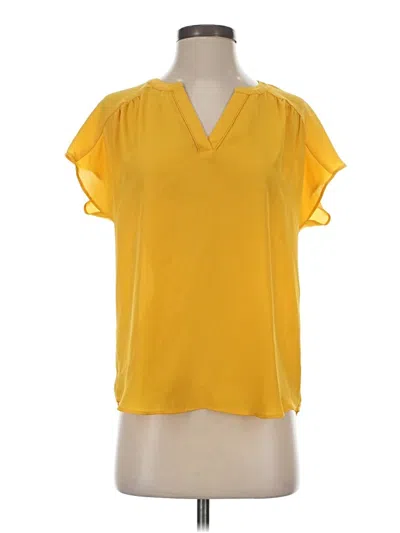 Pre-owned Banana Republic Factory Store Short Sleeve Blouse In Yellow