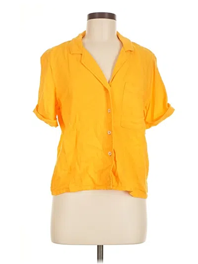 Pre-owned Banana Republic Factory Store Short Sleeve Blouse In Yellow