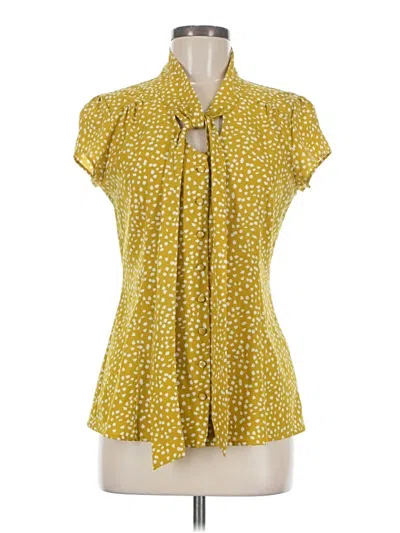 Pre-owned Banana Republic Factory Store Short Sleeve Blouse In Yellow
