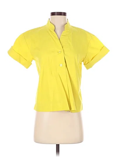 Banana Republic Factory Store Short Sleeve Blouse In Yellow