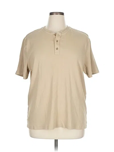 Pre-owned Banana Republic Factory Store Short Sleeve Henley Shirt In Brown